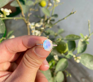 Natural Rainbow Moonstone Oval Cut <b>Ring</b> 925 Sterling Silver Handmade Gemstone Jewelry Wholesale Supplier - Product Image 1