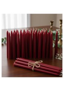 <b>Red</b> Taper <b>Candles</b> Handmade Soy/Paraffin/Palm Wax Vanilla Fragrance Smokeless-For Weddings Birthdays Halloween & More - Product Image 1