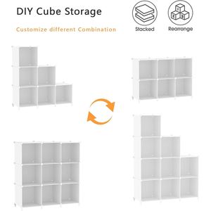 Organizzatori per Armadio a Cubo, 6 Contenitori Impilabili in Plastica Fai-da-Te per Camera da Letto, Organizzatore Personalizzabile per Vestiti - Product Image 5