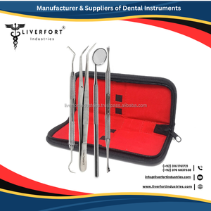 TOP Manual Hygiene Dental Examination Probes Calculus <b>Plaque</b> Tooth Mirror Scalers Set 4 Surgical Dental Instrument Stainless - Product Image 2