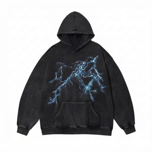 Sweat à capuche zippé tendance pour homme, motif graphique décontracté, streetwear moderne, confortable, brodé, 100% coton, collection automne - Product Image 2