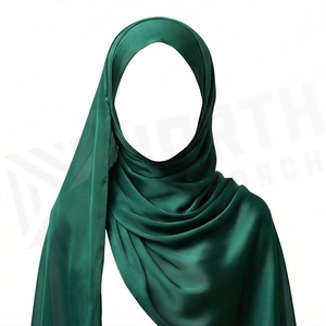 Hiyab de Poliéster de Color Sólido para Mujer, Tela Satinada con Decoración de Pedrería, Suave al Tacto, para Uso Diario, Pañuelo Étnico de Oriente Medio - Product Image 5