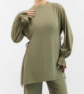Women Solid Color Co-ord <b>Set</b> Full Length Modest Women Top and Pants 2 Pieces <b>Sets</b> for Women - Product Image 2
