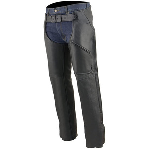 Samroz Sports <b>Men's</b> Premium <b>Leather</b> Motorcycle <b>Chaps</b>-Fully Lined Coin Pocket Customizable Logo Color Front Position All Seasons - Product Image 1