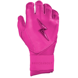 Guantes de Bateo Rosa Bruce Bolt de Cuero PU con Puño Largo para Entrenamiento Unisex Adulto con Cierre de Gancho y Bucle - Product Image 4