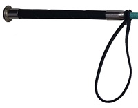 ¡OFERTA ESPECIAL! Látigo de metal plateado de calidad premium con mango turquesa de 27 pulgadas, portátil, diseño personalizable, modelo con empaque a medida.