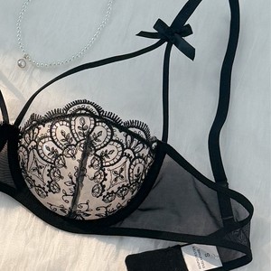 Ensemble de Lingerie en Dentelle pour Femme, Broderie 3D, avec Armatures, Transparent, Respirant, Effet Léger de Maintien, 2 Pièces, Confortable, Vente en Gros, OEM ODM - Product Image 5