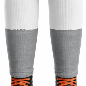 Maillot de hockey sur glace personnalisé pour homme, manches longues, sublimé, 100% polyester, maille respirante, blanc, gris, orange, tenue d'équipe, taille adulte - Product Image 5