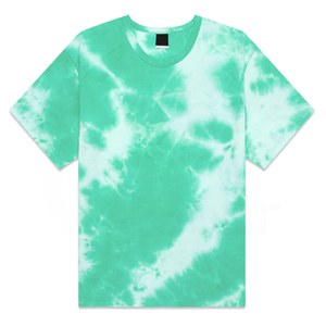 Men's <b>Tie</b>-Dye Short Sleeve T-Shirt O-Neck Regular Fit <b>Knitted</b> Casual Wear - Product Image 4