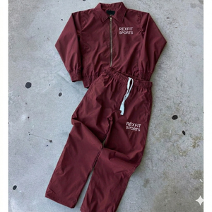 Conjunto de Chaqueta Cortavientos Personalizable para Hombre, Traje Deportivo de Dos Piezas con Cremallera, Transpirable, Reflectante, de Nailon para Invierno - Product Image 1