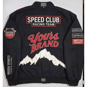เสื้อแจ็คเก็ตเบสบอลวิทยาลัยแบบมืออาชีพสำหรับผู้ชาย OEM ขายส่ง แบบกำหนดเอง ลายกราฟิกวินเทจสำหรับนักแข่งรถแนสคาร์ ผลิตในปากีสถาน - Product Image 6