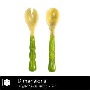 Ensemble de cuillères à salade en résine, comprenant une cuillère à glace, écologique, passe au lave-vaisselle, design moderne - Product Image 2