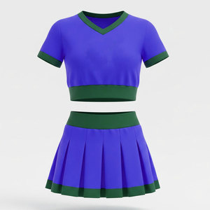 Uniforme Deportivo de Color Sólido, Transpirable, de Poliéster, para Animadoras, de Secado Rápido, Colores y Logotipo Personalizables, en Venta - Product Image 1