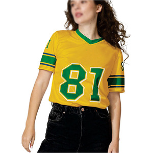 Maillot de football en mesh personnalisé pour femmes du Brésil, col en V, t-shirt d'équipe athlétique, fabricant et fournisseur de vêtements de sport OEM, marque privée, États-Unis - Product Image 5