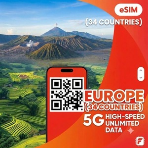 Tarjeta SIM Física NionAir Europa para 34 Países, Datos de Viaje con Internet de Roaming Rápido, Fácil Configuración y Lista para Enviar - Product Image 1