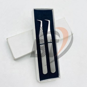 Pinzas de extensión de pestañas de 90 grados con logotipo personalizado, marca privada profesional, bota delgada de acero inoxidable puntiaguda - Product Image 6