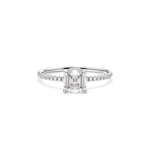 REYES Classic Emerald Cut 1.34 Carat Lab Grown Diamond Engagement Ring in 14K Solid White Gold HPHT CVD Diamond Fine Jewelry - Product Image 2