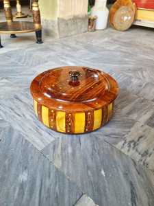 Traditional Style Wooden Roti <b>Box</b> Chapati Hotpot Insulated <b>Storage</b> Container Handmade Kitchen Serving Food Warmer Organizer - Product Image 5