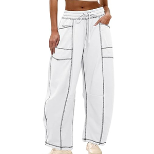 Women Cargo Sweatpants Wide Leg Pants High Waist <b>Drawstring</b> Joggers Loose Fit Streetwear Casual Lounge <b>Trousers</b> - Product Image 1