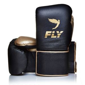Gants de boxe Fly, professionnels, légers, pour l'entraînement et le sparring, personnalisés, 100% cuir véritable, fermeture à boucle, Muay Thai - Product Image 1