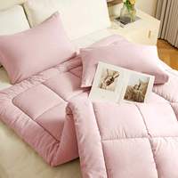Couette rose matelassée en polyester tricoté, lavable, chaude et confortable, de haute qualité, 300 fils, hypoallergénique, vente chaude