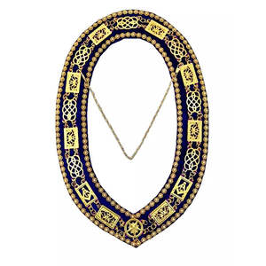 Collar Masónico de Primera Calidad para Dobleces Grandes Maestros, Collar Masónico Chapado en Oro - Product Image 1
