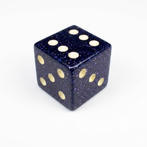 Dados D6 de Piedra Dorada Azul, Cubo de Piedra Preciosa Natural, Dados D6 de Cristal Grabados, Sets de Dados Personalizados - Product Image 2