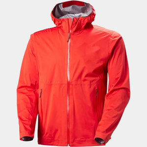 Men's Red Hooded Waterproof <b>Jacket</b> <b>With</b> <b>Zipper</b> Closure Sporty Style winter Wear Polyester Shell - Product Image 1