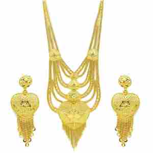สร้อยคอทองเหลืองชุบทอง 14K18K24K หนาแบบดั้งเดิมสไตล์ดูไบสำหรับเจ้าสาว ชุดเครื่องประดับแฟชั่นหรูหรา - Product Image 4