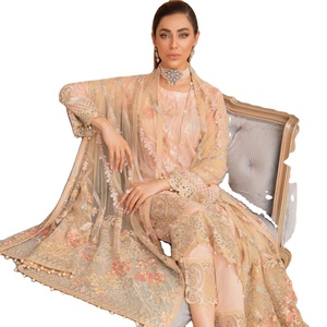 Ramsha ชุดสูทผ้าชีฟอง3ชิ้นหรูหราปักลายบั้งชุดปาร์ตี้ปากีสถานอินเดีย - Product Image 6