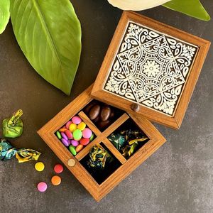 Handmade Wooden Masala Organizer <b>Box</b> for Spice Storage for Kitchen <b>Herb</b> & Spice Tools by Curio Craft - Product Image 4