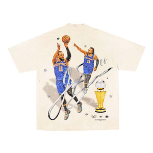 <b>Men's</b> Oversized Short Sleeve T-Shirt Basketball Player Print Formal <b>Turtleneck</b> 100% Cotton Knitted Silk Screen Printed Jersey - Product Image 1