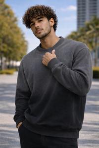Sudadera para Hombre de Calidad Superior, Personalizada con Estampado, Material de Algodón, Estilo Urbano, Lavado Ácido, Parches, Sudadera para Hombre - Product Image 6