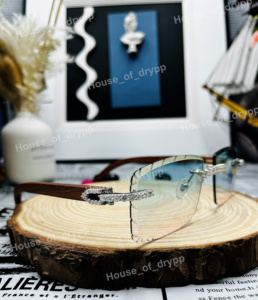 Hip Hop Moissanite Diamond Goggle <b>Sunglasses</b> Iced Luxury Rimless Premium Photochromic Light Weight Unisex Fashion - Product Image 2