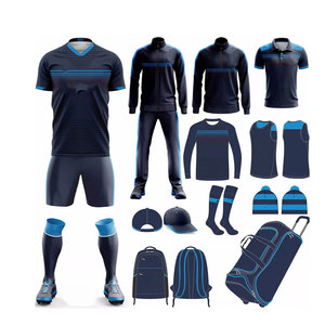 Professional Adult Custom Soccer Jerseys Full Set Short Sleeve Breathable Quick Dry 100% Polyester Solid Color Football Uniform - Product Image 2