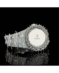 Montre mécanique analogique de luxe de qualité supérieure Throne, entièrement sertie de diamants blancs, résistante à l'eau, en acier inoxydable, unisexe - Product Image 2