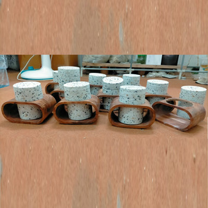 Ecológico Terrazo Bakhoor Mubkhar evaporador Medkhan quemador de incienso con material de incrustaciones de hueso para el hogar y eventos de boda - Product Image 2