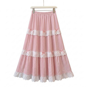 Falda Maxi con Volantes y Cordones para Mujer, Otoño 2026, Transpirable, Cintura Natural, Elegante, Malla 100% Poliéster Sostenible - Product Image 2