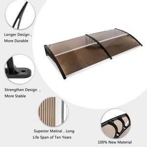 Tende da Sole Marroni per Porte e Finestre 200x96cm con Supporto Nero per Uso Domestico - Product Image 2