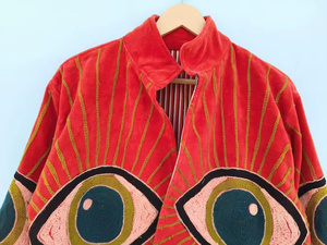 Chaqueta Bomber Reversible Vintage de Terciopelo con Bordado Indio Suzani Ojo Turco para Mujer, con Botones de Algodón y Rayas Florales, para Otoño e Invierno - Product Image 3