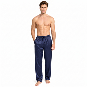 Custom Silk Satin Sleeping Trousers <b>Men</b> Breathable Nightwear Loose Fit Pajama <b>Pants</b> <b>Men</b> Lightweight <b>Lounge</b> <b>Pants</b> <b>Men</b> Night <b>Pants</b> - Product Image 3