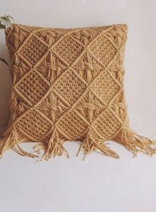 Housse de coussin en macramé faite à la main de qualité supérieure, taie d'oreiller décorative tissée pour salon, chambre, canapé, bureau à domicile - Product Image 4