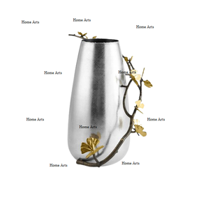 <b>Silver</b> Color Aluminium Flower Vase Latest Design Round Shape Flower Vase For Home Decor Accessories - Product Image 1