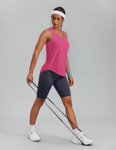 Camiseta sin Mangas Casual para Mujer, Tejido Elástico de Spandex/Poliéster, Ecológica, de Secado Rápido, Transpirable, Top Básico de Verano - Product Image 4