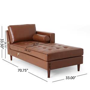 Elegante e moderna Chaise Lounge marrone chiaro con Design ergonomico, comoda e rilassante tappezzeria in peluche, aggiunta a qualsiasi spazio abitativo - Product Image 5