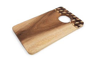 Planche à servir en bois de Suar avec incrustation de coquille de noix de coco 35 cm, planche à découper en acacia, planche de cuisine écologique et durable de Bali - Product Image 3