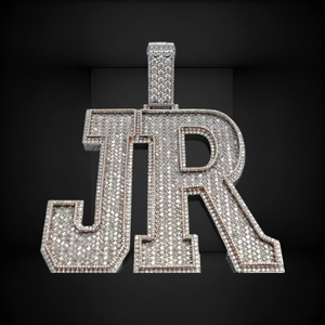 จี้เพชรโมอิสซาไนต์สุดหรู ตัวอักษร JR ประดับเพชรเต็มตัว สร้อยคอเงินแท้ 925 สไตล์ฮิปฮอป สร้อยคอชื่อสั่งทำได้ ของขวัญสุดหรู ระยิบระยับ - Product Image 4