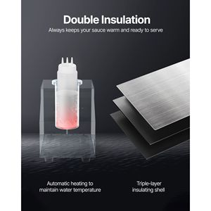 Calentador de Botellas Eléctrico Comercial de 0.8L, Dispensador de Queso de Plástico y Calentador de Fudge Caliente con Temperatura Ajustable de 86-185F - Product Image 4