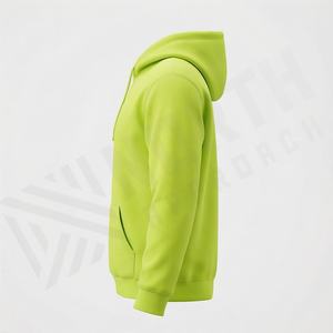 Sweat à capuche unisexe en molleton 100 % coton épais, coupe oversize, imprimé personnalisé, couleur unie, tricoté, avec poche, idéal pour l'hiver, couleur personnalisable - Product Image 3