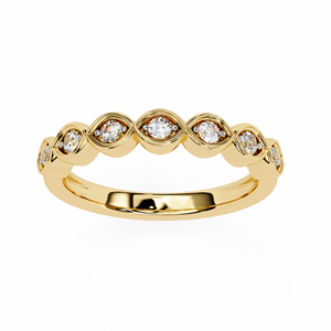 แหวนเพชรทองคำแท้ 14k สำหรับผู้หญิง ทรงกลมเจียระไนแบบบริลเลียนท์ ดีไซน์เรียบหรู คลาสสิก เหมาะสำหรับเป็นแหวนหมั้นหรือแหวนซ้อนกันได้ เป็นของขวัญ - Product Image 2